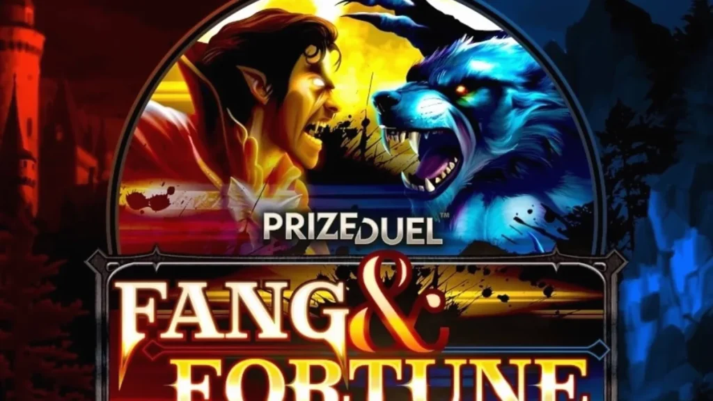 Tampilan visual slot Fang & Fortune dengan tema vampir dan manusia serigala