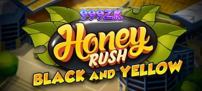 Tampilan visual grid heksagonal pada permainan slot Honey Rush Black and Yellow